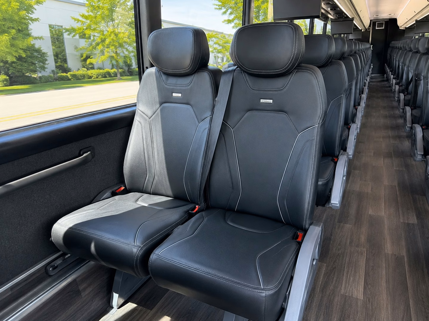 charter buses for large denton wedding guest shuttles