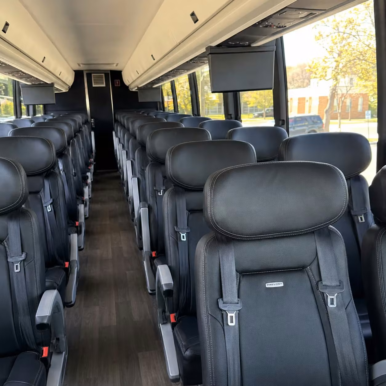 denton charter bus interior