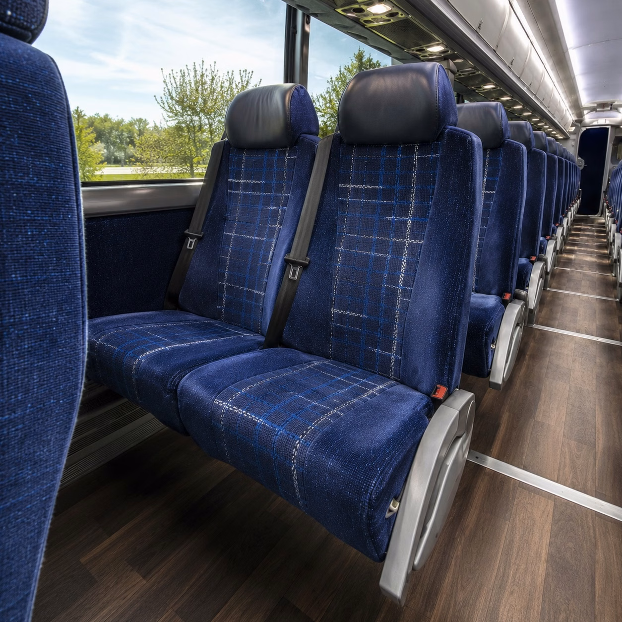 denton charter bus rental interior